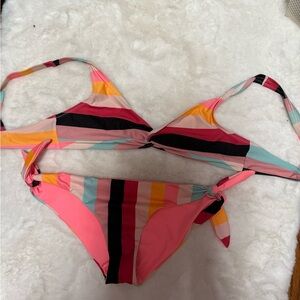 Colorful Striped Bikini Set